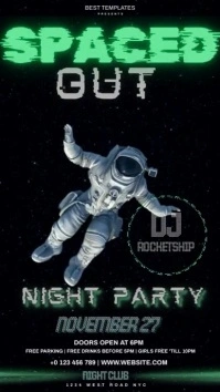 SPACE BIRTHDAY PARTY INVITE VIDEO AD TEMPLATE Instagram Story