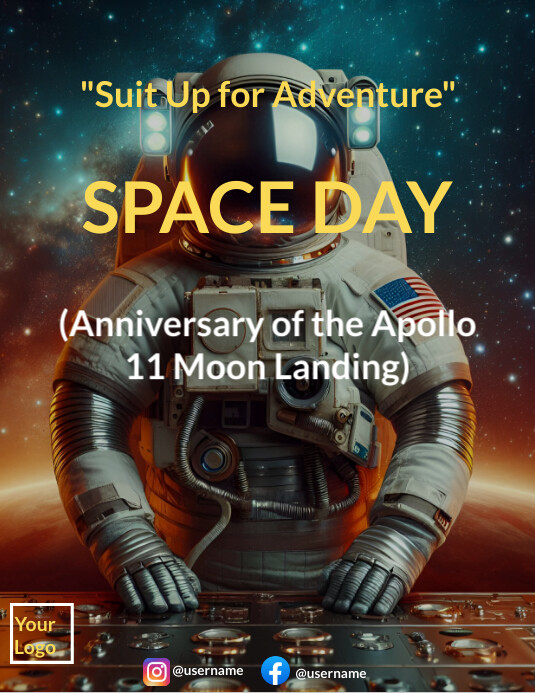 Space Day (Anniversary of the Apollo 11 Moon Flyer (US Letter) template
