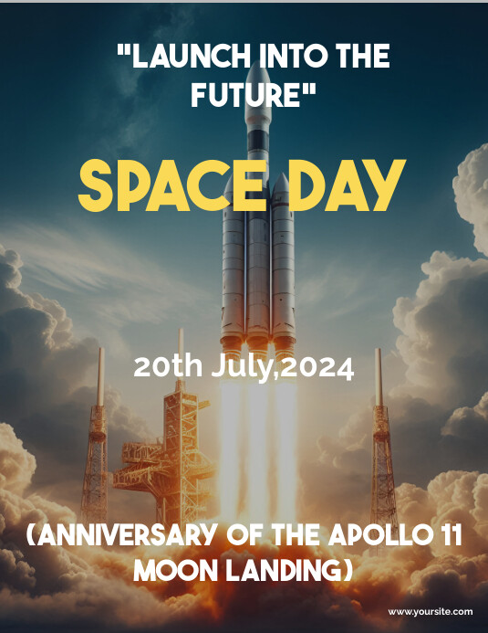 Space Day (Anniversary of the Apollo 11 Moon Flyer (US Letter) template