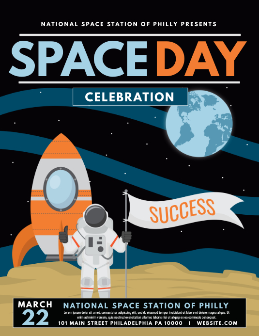 Space Day Template PosterMyWall space-day-template-postermywall