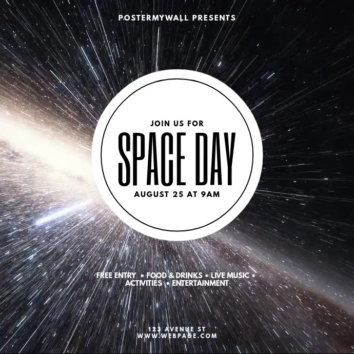 Space Day Event Video Template PosterMyWall space-day-event-video-template-postermywall