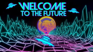 Neon Space Future Pantalla Digital (16:9) template