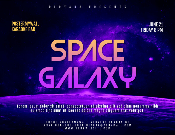 Space Galaxy Landscape Size Flyer Template Postermywall