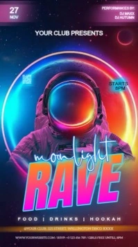 Space moonlight club party event design template Instagram Story