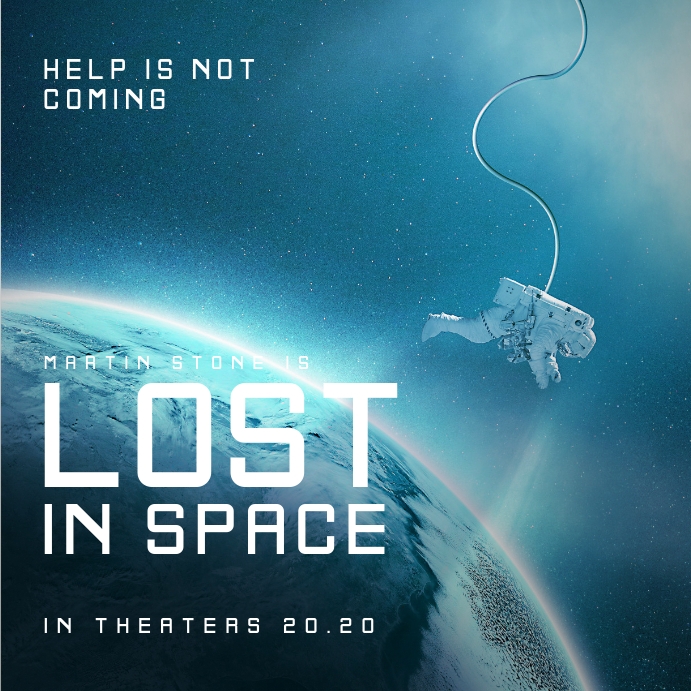 Space Movie Poster โพสต์บน Instagram template