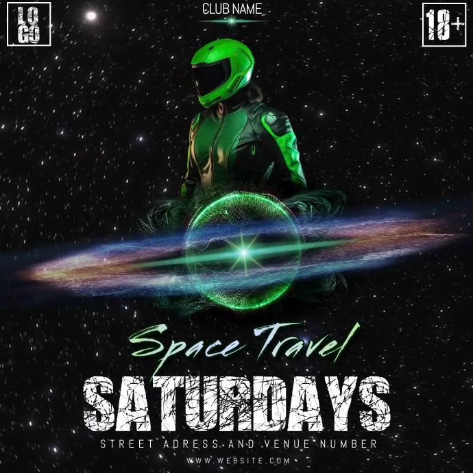 Copy of space party night club advert design template | PosterMyWall