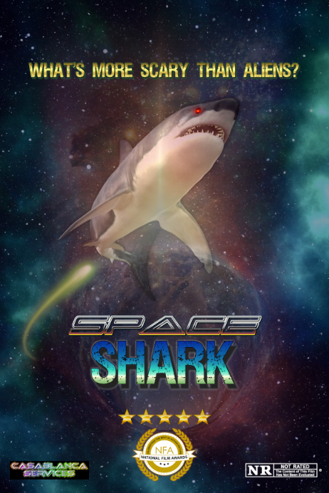SPACE SHARK Poster template