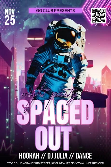 Spaced Out Party Template | PosterMyWall