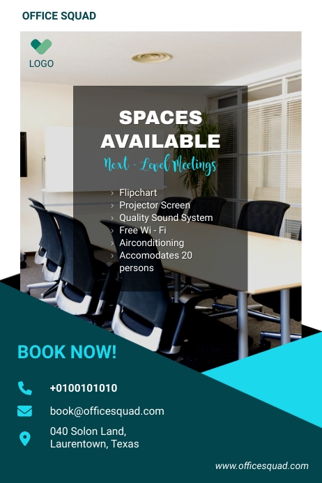 Spaces for Rent Flyer Template | PosterMyWall