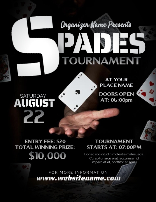 Spades Tournament Flyer Template PosterMyWall