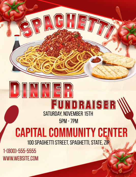 Spaghetti Dinner Fundraiser Flyer Template Postermywa vrogue.co