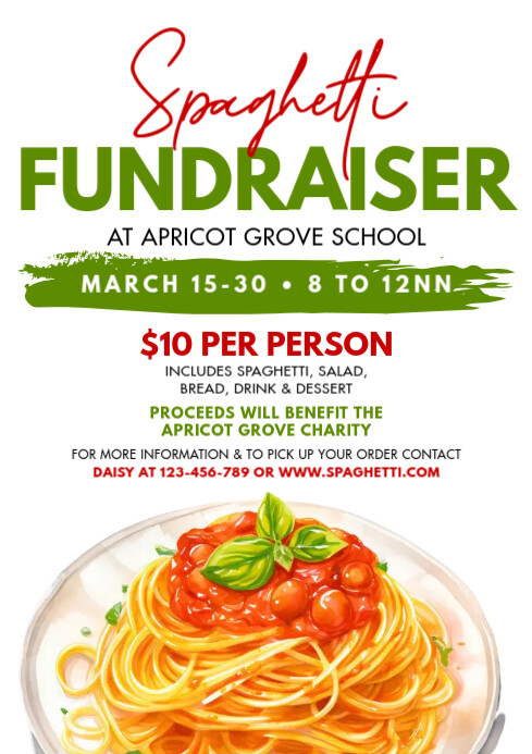 Spaghetti Template | PosterMyWall