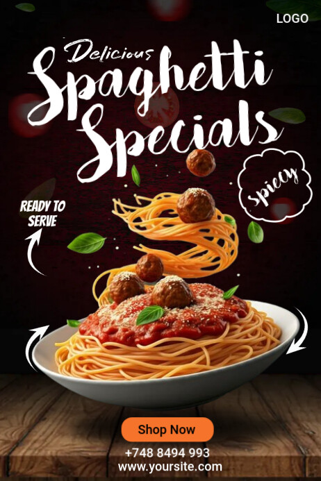 Spaghetti specials Plakkaat template