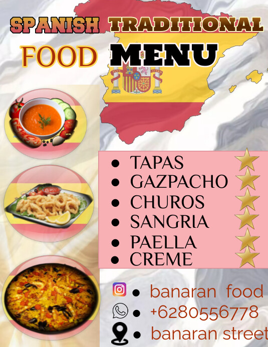 SPANISH FOOD Templat | PosterMyWall