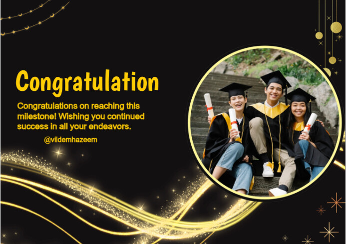 Data Congratulations Sparkling Achievement Congratulation Card Template | PosterMyWall