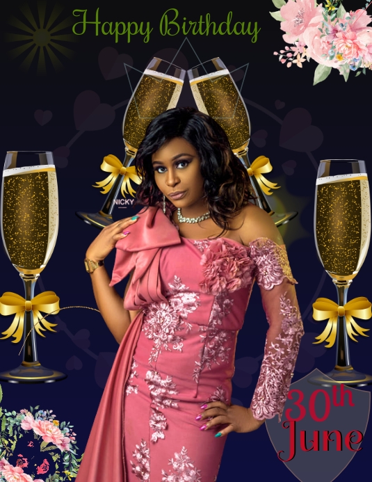 SPARKLING BIRTHDAY Flyer (US Letter) template