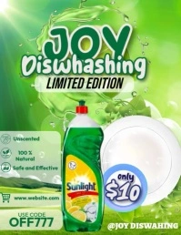 Sparkling Clean, Joyful Living Volantino (US Letter) template