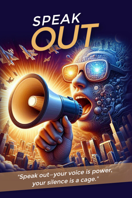 Speak out Poster template