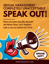 Speak out Sexual Harassment Flyer Iflaya (Incwadi ye-US) template