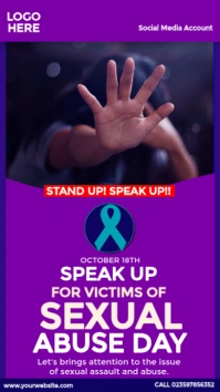 Speak Up for Victims of Sexual Abuse Day Instagram Story template