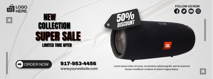 Speaker Cover Ads Fotografia de capa do Facebook template