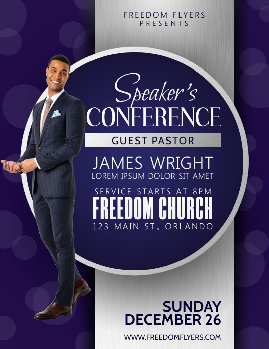 Copy of Speakers Conference Church Event Flyer PosterMyWall
