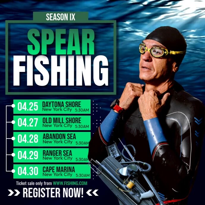 Spearfishing Schedule Ads Instagram Post template