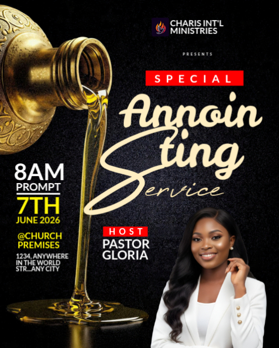 Special anointing service church flyer template | PosterMyWall