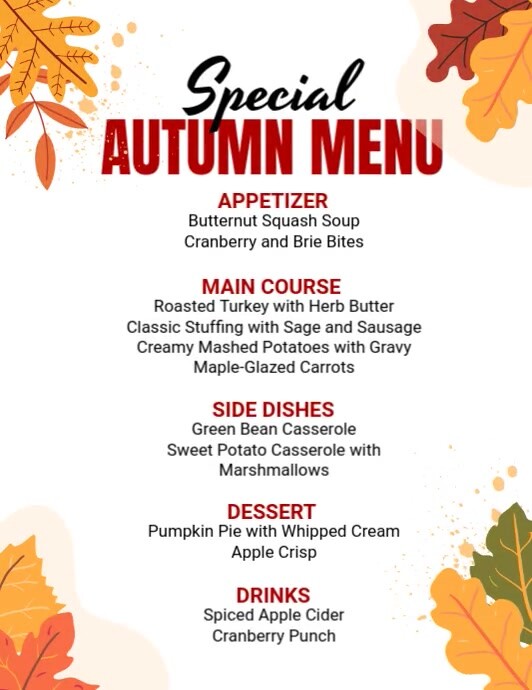 Special Autumn Menu Template | PosterMyWall