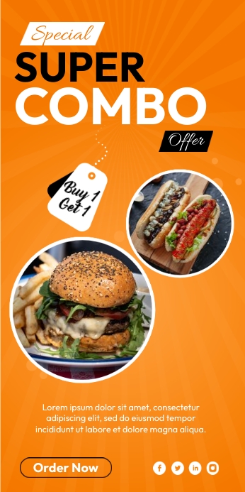 Special Burger Combo Menu Template | PosterMyWall