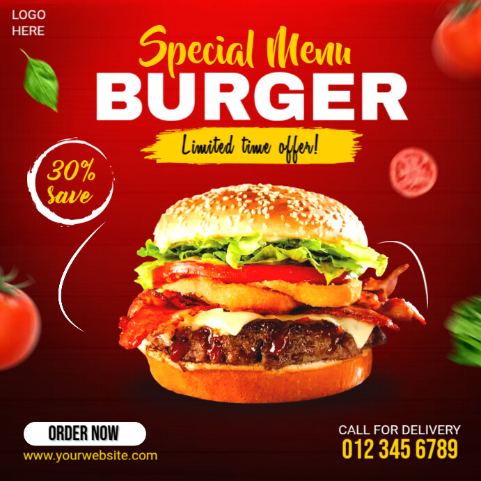 Special Burger Menu Instagram Post template