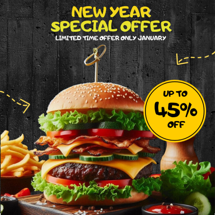 Burger Prom Signs Special burger prom facebook and instagram post Template | PosterMyWall