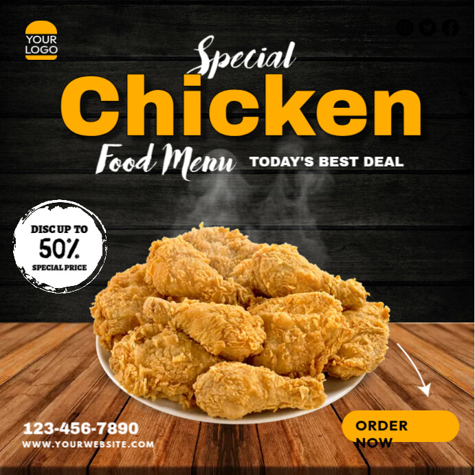 Add Chicken Menu Special Chicken Menu Template | PosterMyWall
