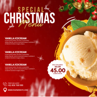 Red Christmas Dessert Menu Instagram-Beitrag Template