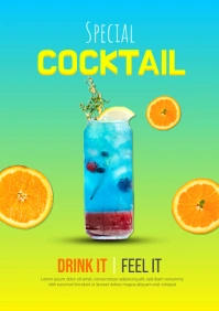 Special Cocktail Menu Poster Flyer A4 template