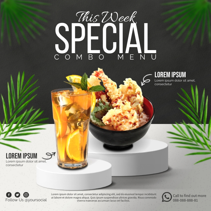 Special Combo Menu Ads Message Instagram template