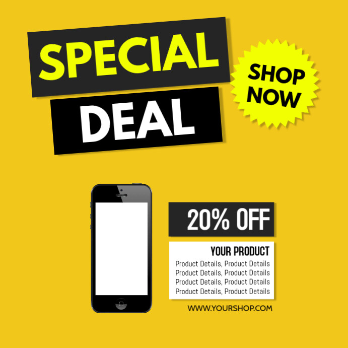 Special Deal Product Promo Discount Offer Advert Retail Sale Template ...