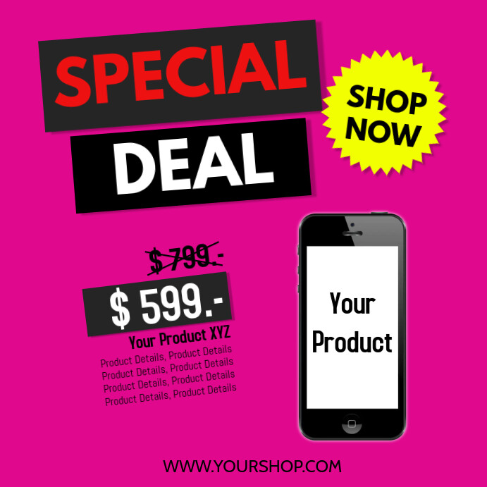 Copy of Special Deal Product Sale Promo Discount Offer Advert Retail ...