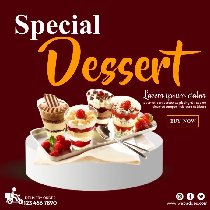 Special Dessert Instagram-Beitrag template