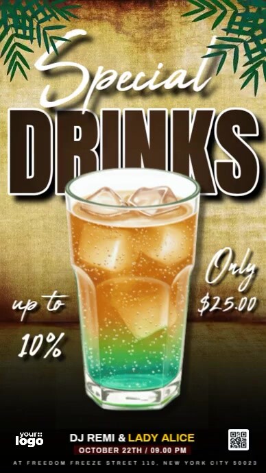 Special Drinks Instagram Story template