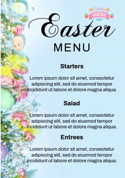 Special Easter Menu Ads Template | PosterMyWall