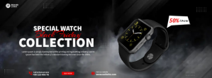Черный Black Friday Watch Sale Copertina Facebook Template