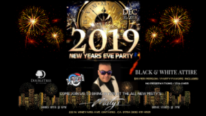 黑色 New Year's Eve Party Digitalt display Template