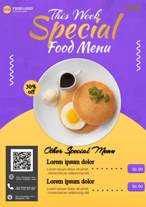 Menu Ad Example Copy of Special Food Menu Ads | PosterMyWall