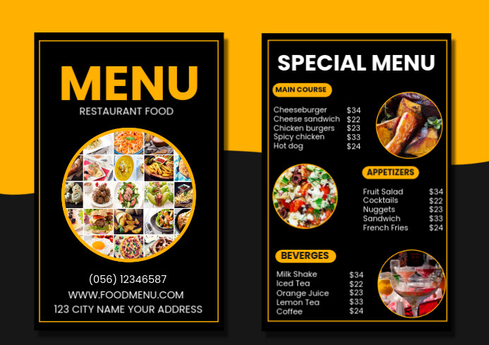 Copy of Special food menu card for restaurant | PosterMyWall