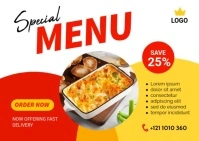 Special Food Menu Design Postcard template