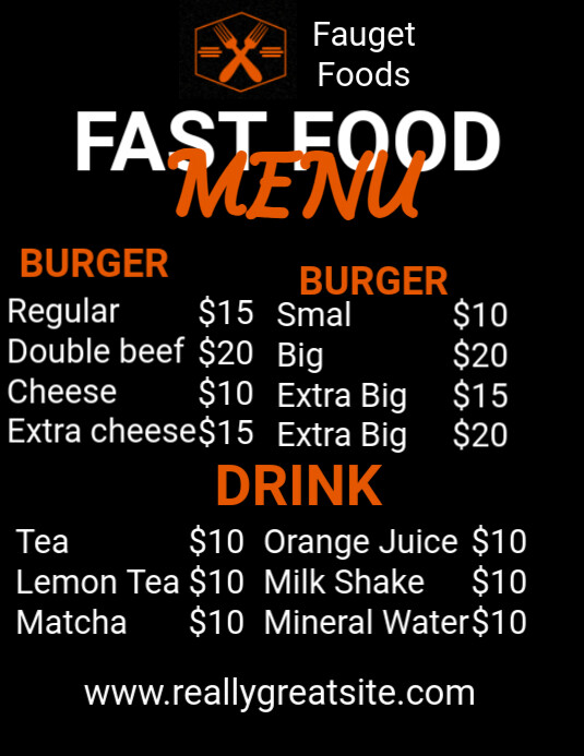 Special Food Menu Flyer (us Letter) 传单(美国信函) template
