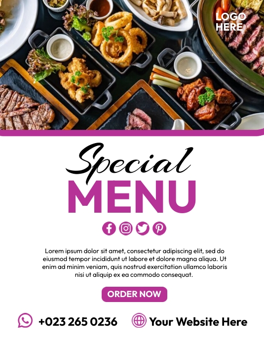 Special Food Menu Flyers Template | PosterMyWall