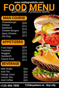 Red List-based Restaurant Food Menu Template A2 | PosterMyWall