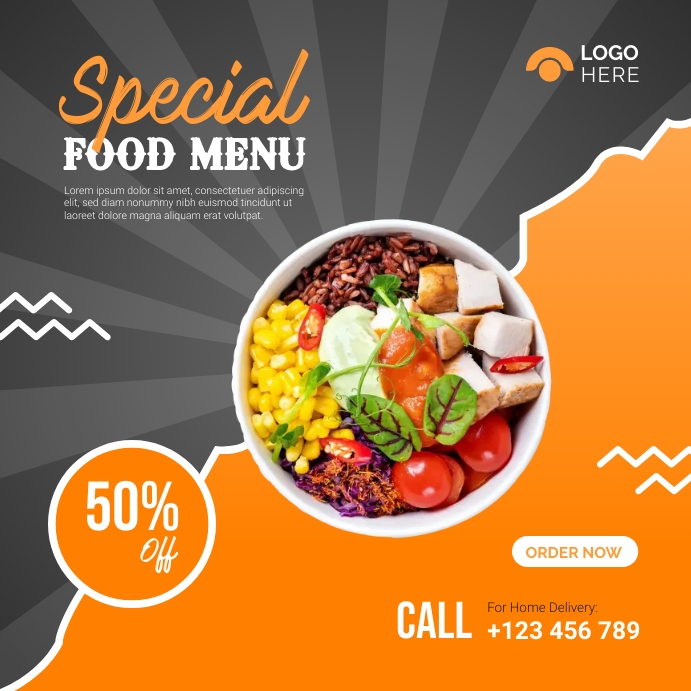 Special Food Menu Social Media Poster template